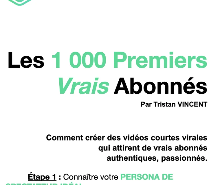 Couverture : Les 1 000 premiers vrais abonnés