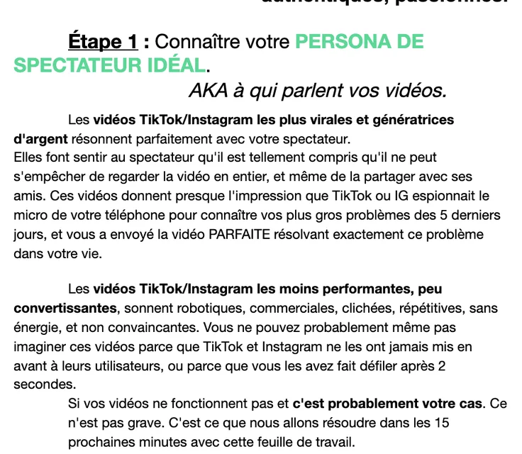 Une page du guide