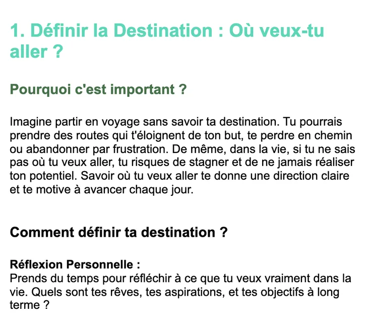 Une page du guide